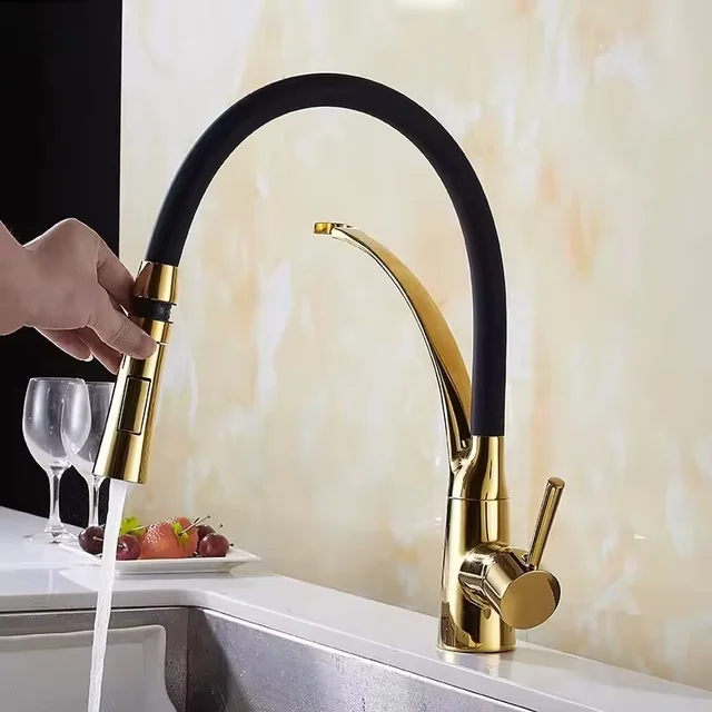Robinet cuisine flexible 3 voies avec bec en silicone et 2 jets ajustables