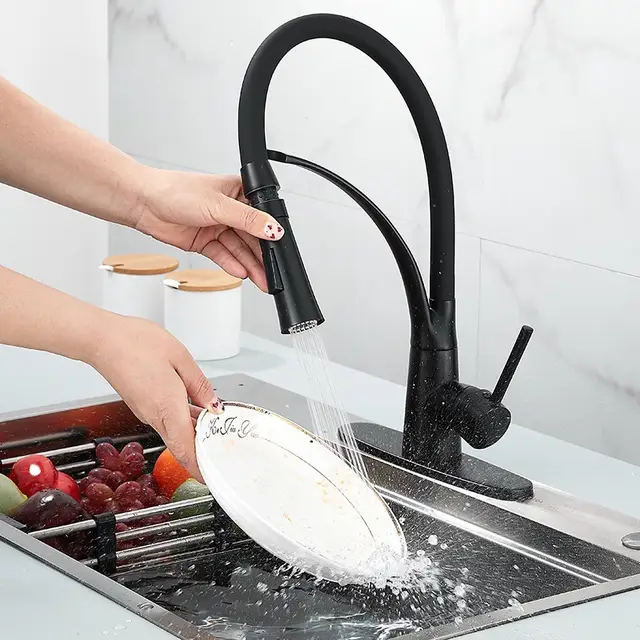 Robinet cuisine flexible 3 voies avec bec en silicone et 2 jets ajustables