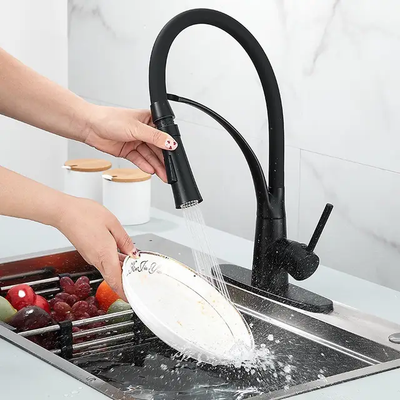 Robinet cuisine flexible 3 voies avec bec en silicone et 2 jets ajustables