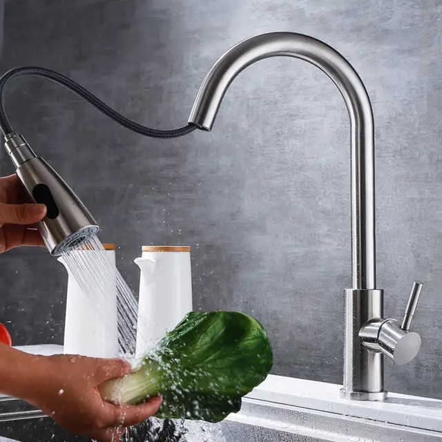 Robinet douchette extractible pour cuisine en inox