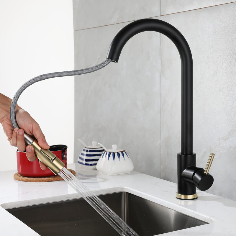 Robinet cuisine douchette 3 voies avec 2 jets modulables
