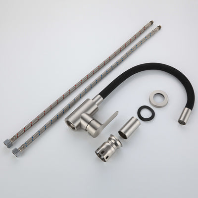 Robinet cuisine flexible évier col de cygne en silicone et en inox