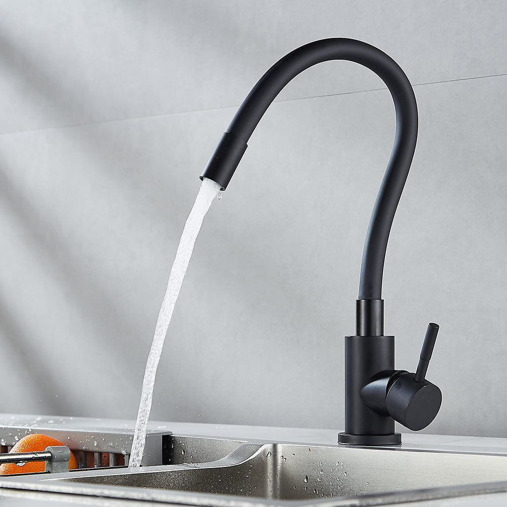 Robinet cuisine flexible évier col de cygne en silicone et en inox