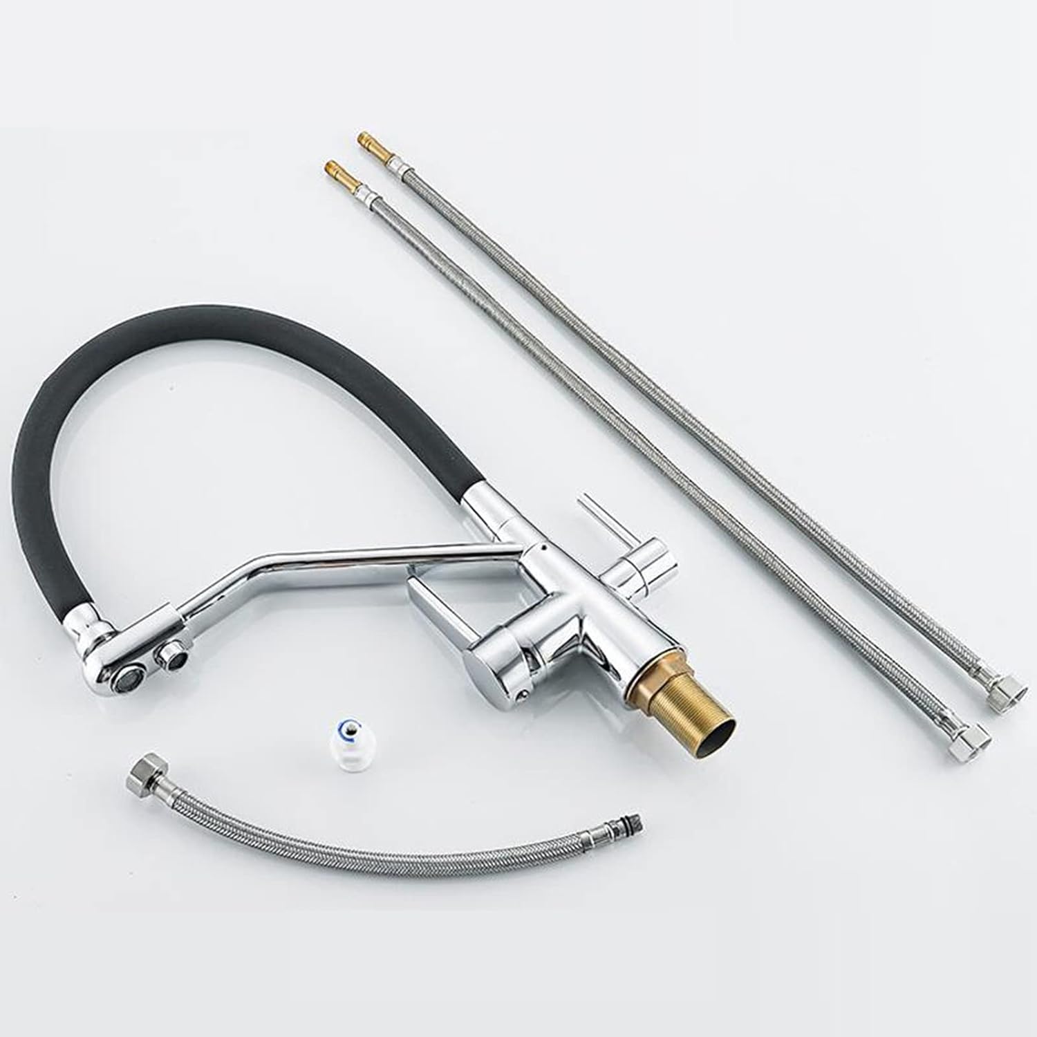 Robinet cuisine flexible purificateur d'eau en laiton