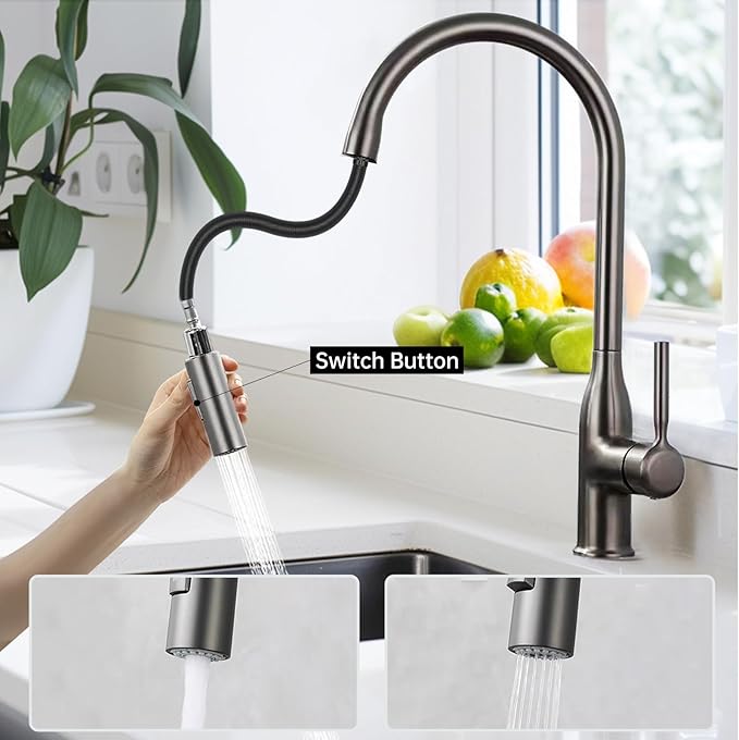 Robinet de cuisine avec douchette extractible en Laiton