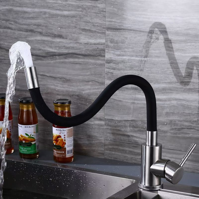 Robinet flexible pour cuisine col de cygne en inox