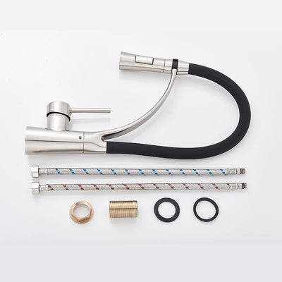 Robinet cuisine flexible 3 voies avec bec en silicone et 2 jets ajustables