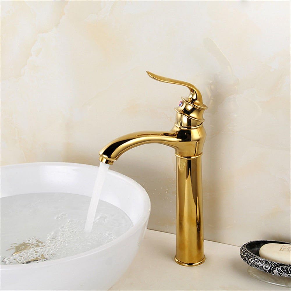 Robinet haut vintage pour vasque salle de bain en laiton