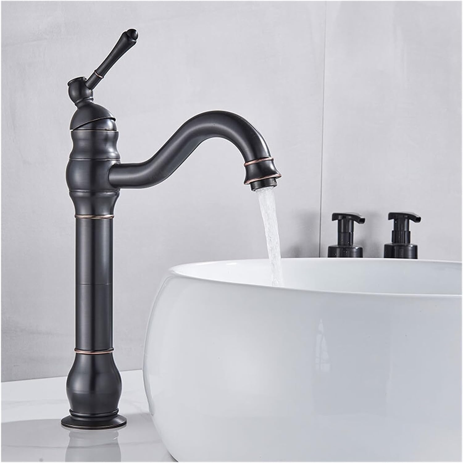 Robinet haut vintage pour vasque salle de bain en laiton