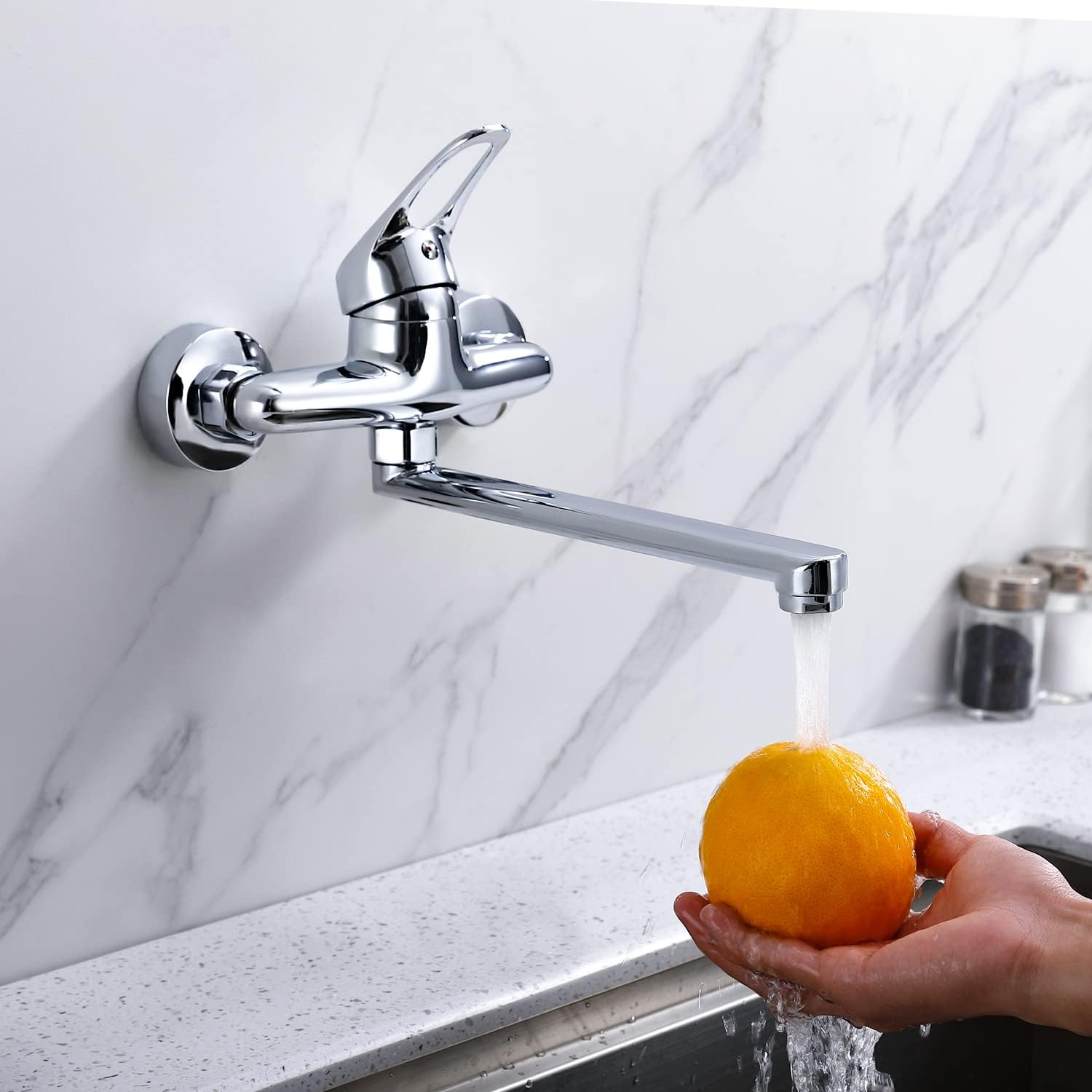 Robinet mural pour cuisine en laiton