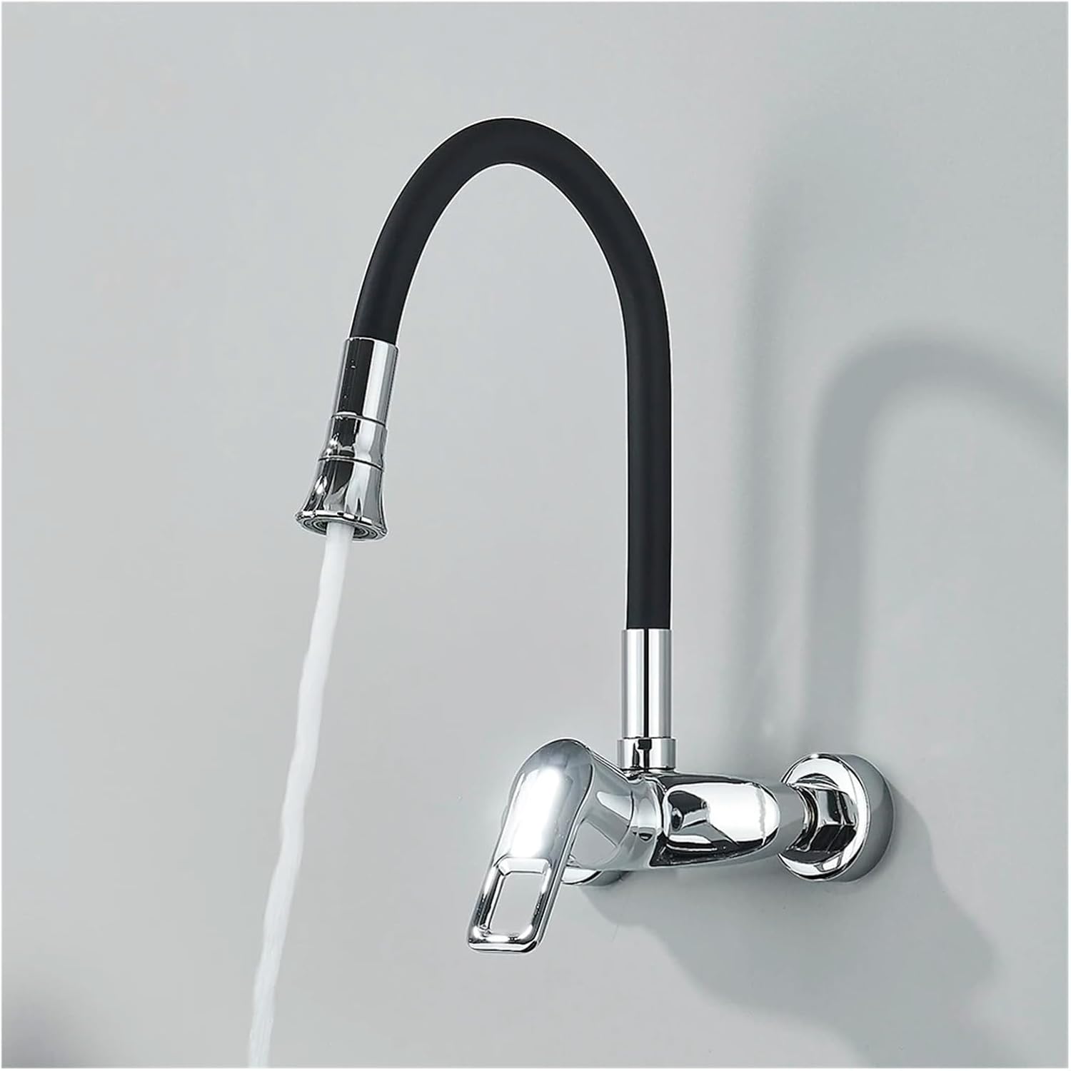 Robinet flexible pour cuisine murale col de cygne en laiton