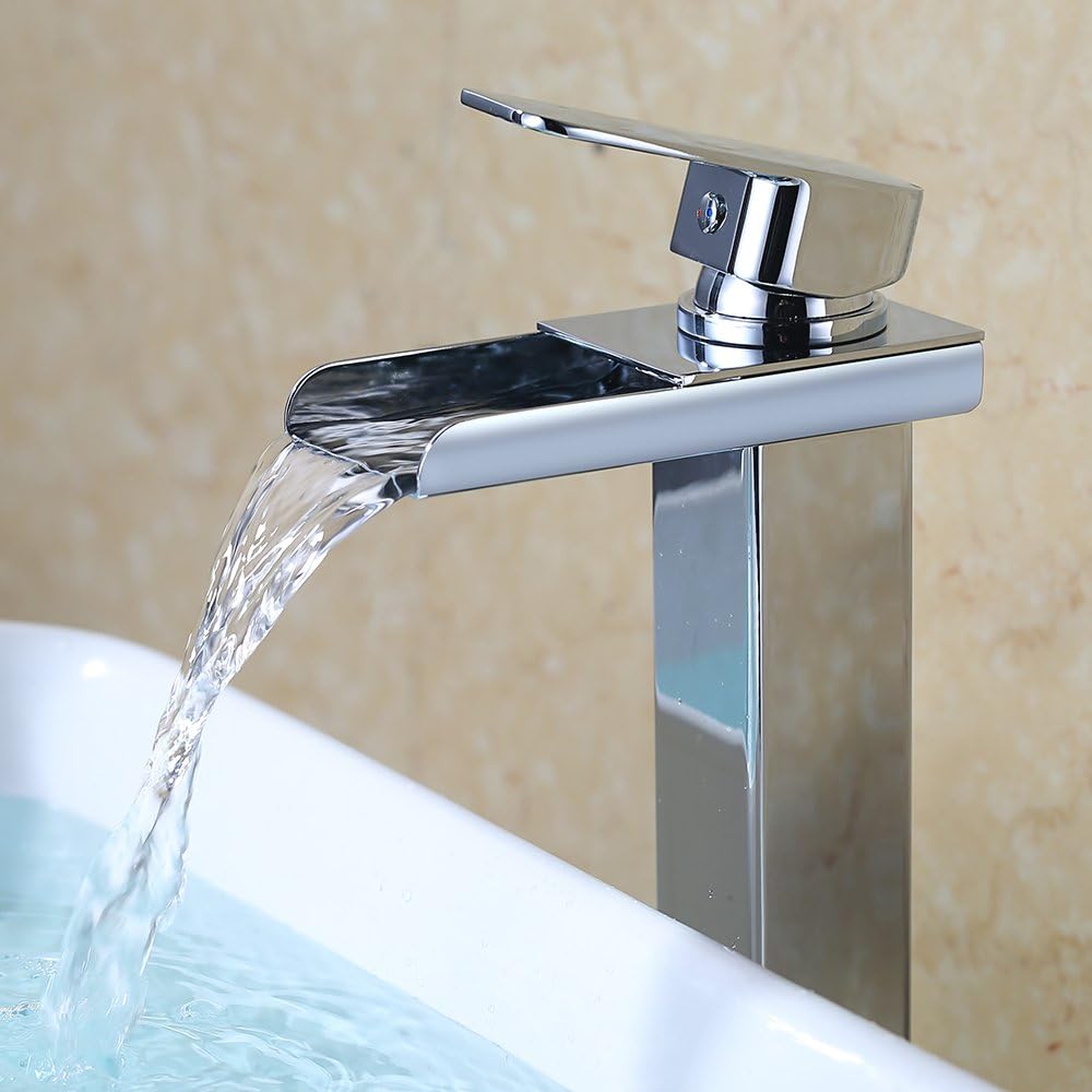 robinet haut cascade pour vasque salle de bain en laiton