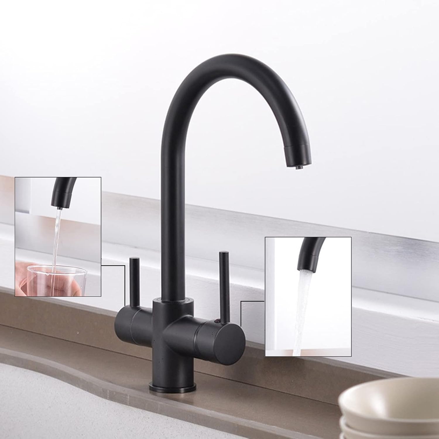 Robinet cuisine purificateur d'eau en laiton