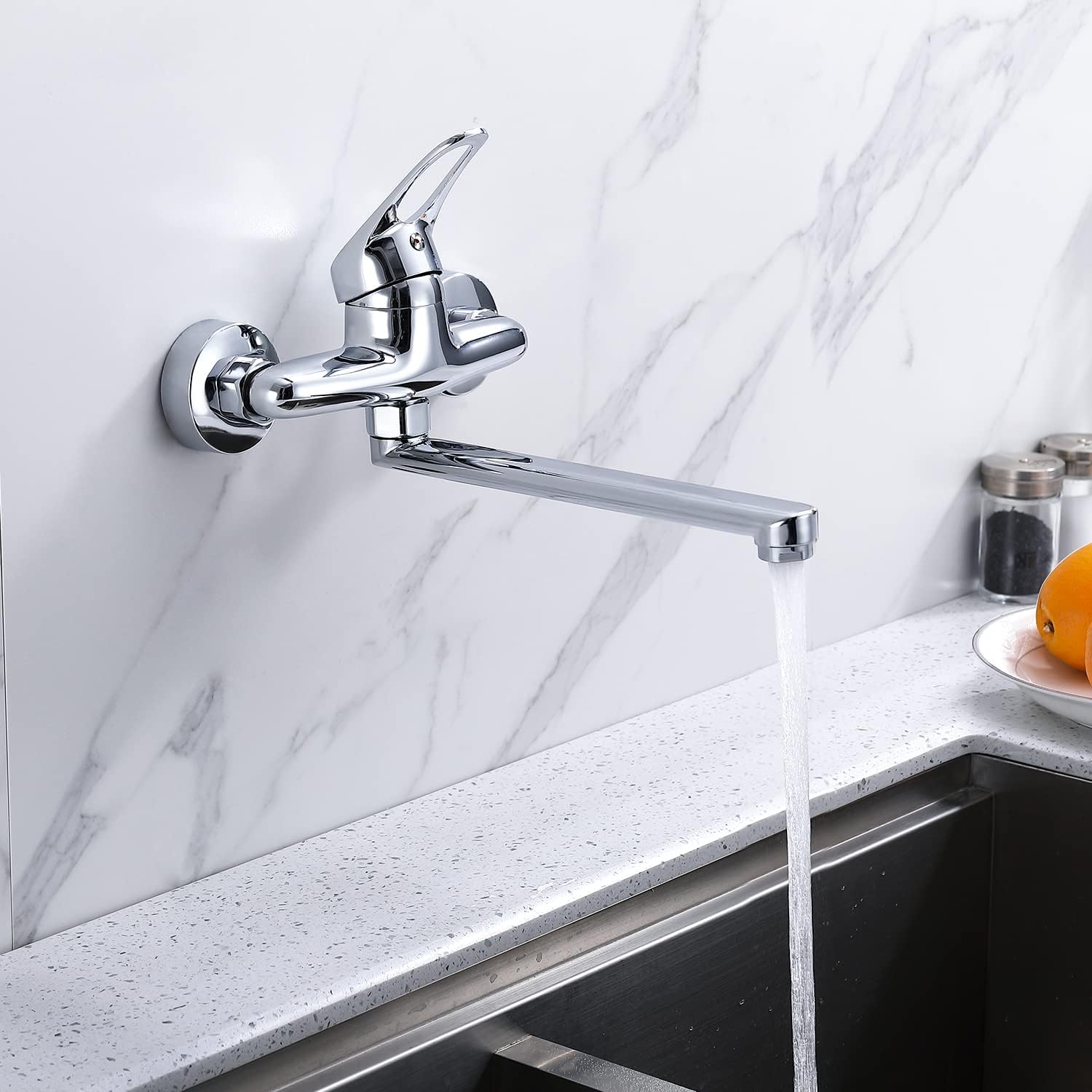 Robinet mural pour cuisine en laiton
