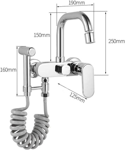 Robinet cuisine douchette murale avec jet modulable