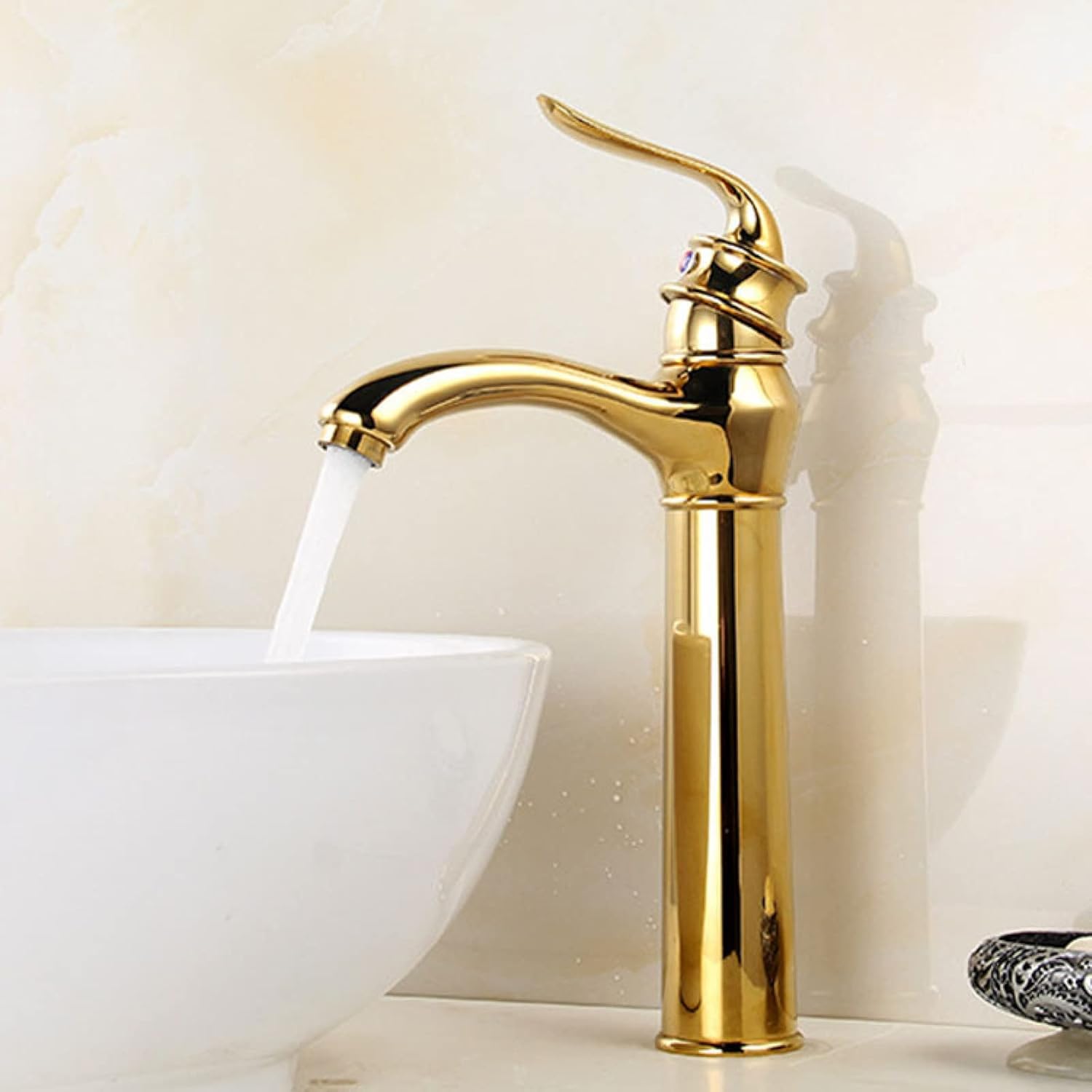 Robinet haut vintage pour vasque salle de bain en laiton