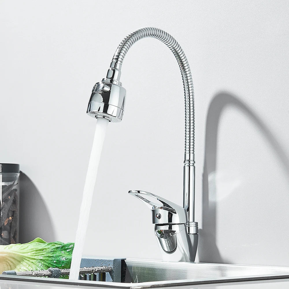 Robinet flexible pour cuisine col de cygne en laiton