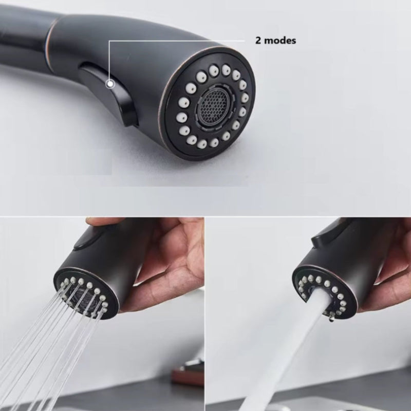 Robinet cuisine douchette 3 voies en laiton avec 2 jets de pulvérisation