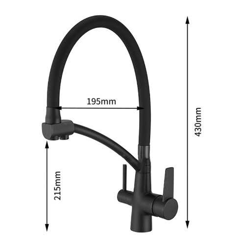 Robinet cuisine flexible purificateur d'eau en laiton
