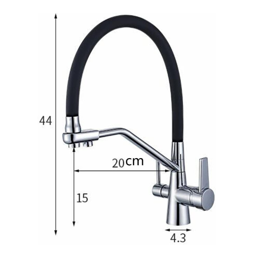 Robinet cuisine flexible purificateur d'eau en laiton