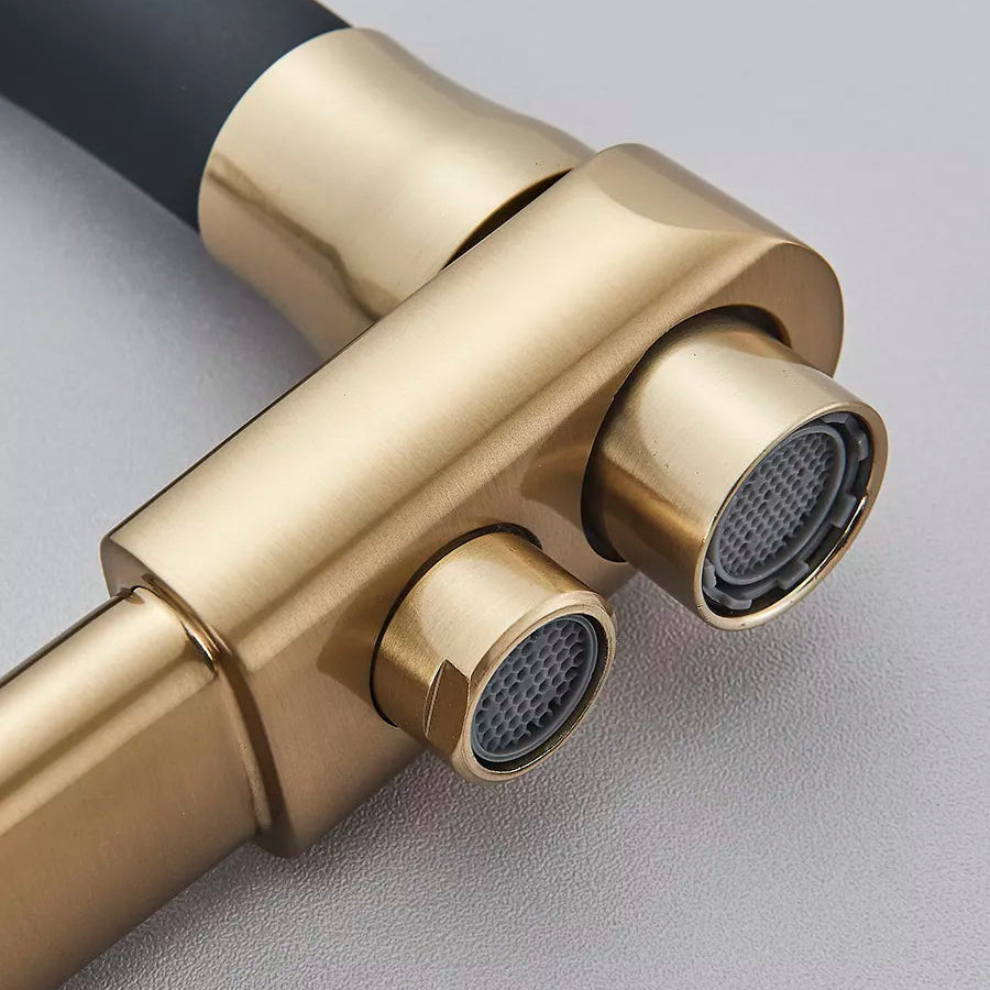 Robinet cuisine flexible purificateur d'eau en laiton