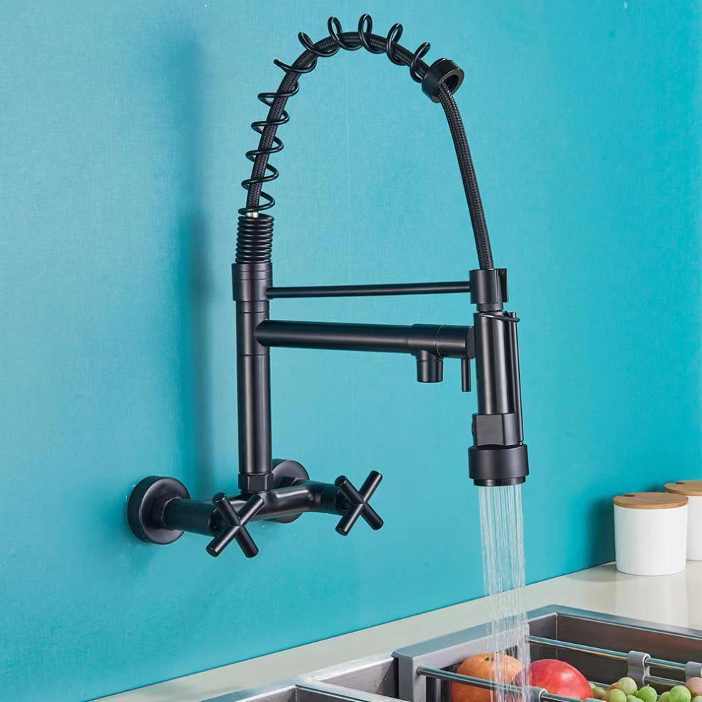 Robinet cuisine douchette mural 3 voies avec jet modulable