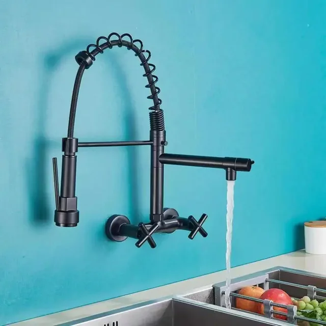 Robinet cuisine douchette mural 3 voies avec jet modulable