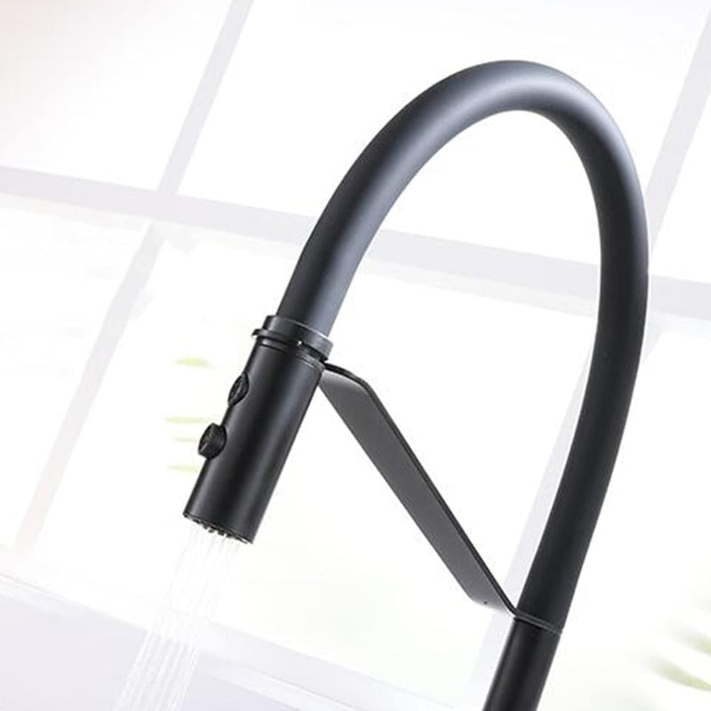 Robinet cuisine rabattable col de cygne rabattable pour évier sous fenêtre avec douchette extensible et 2 jets de pulvérisation ajustables