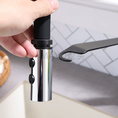 Robinet cuisine rabattable col de cygne rabattable pour évier sous fenêtre avec douchette extensible et 2 jets de pulvérisation ajustables