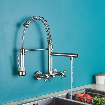 Robinet cuisine douchette mural 3 voies avec jet modulable