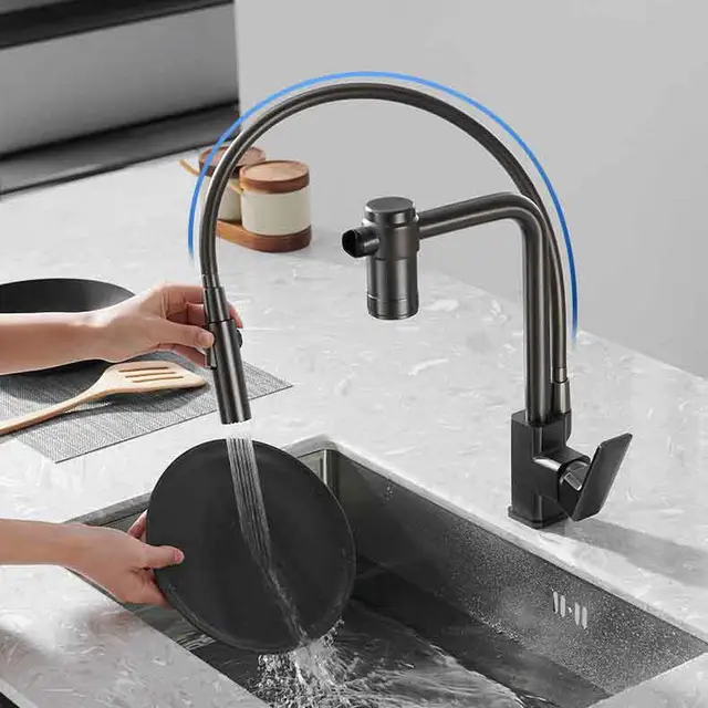 Robinet cuisine flexible en laiton