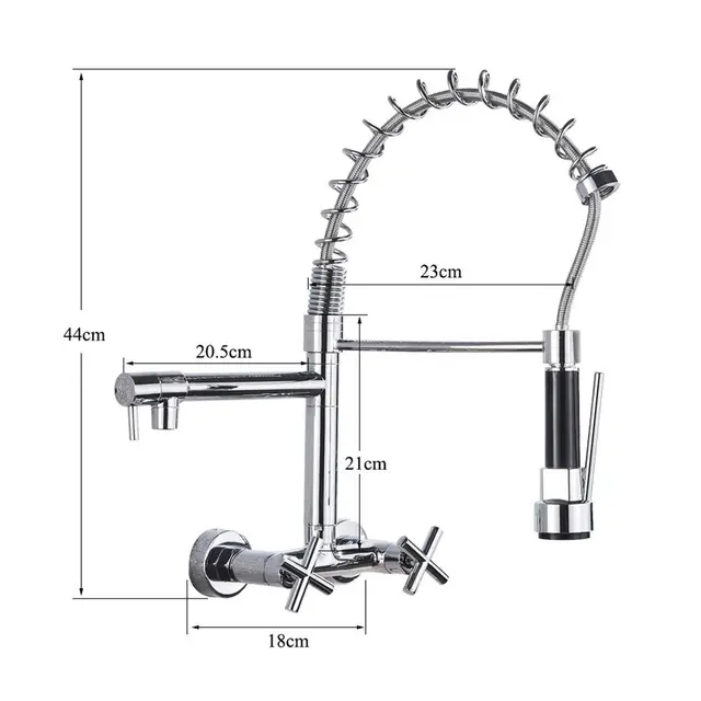 Robinet cuisine douchette mural 3 voies avec jet modulable
