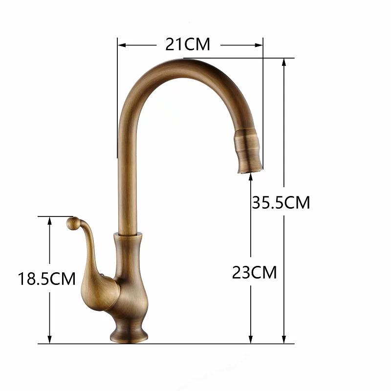 Robinet cuisine retro 3 voies pour évier en laiton